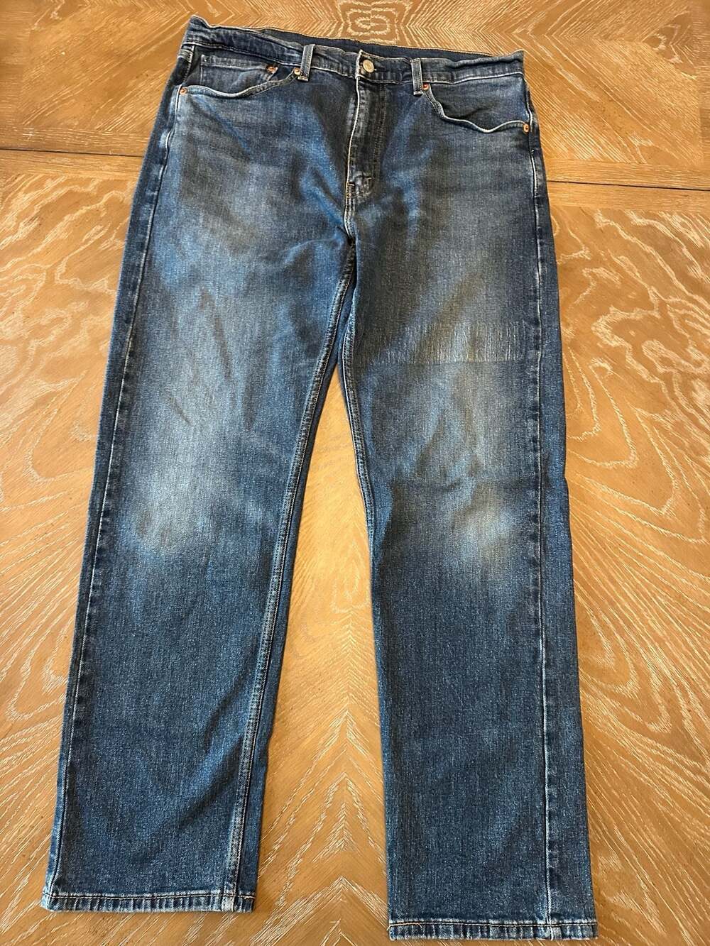 Levis 505 Regular Fit Straight Leg Blue Denim Jeans Size 36x32